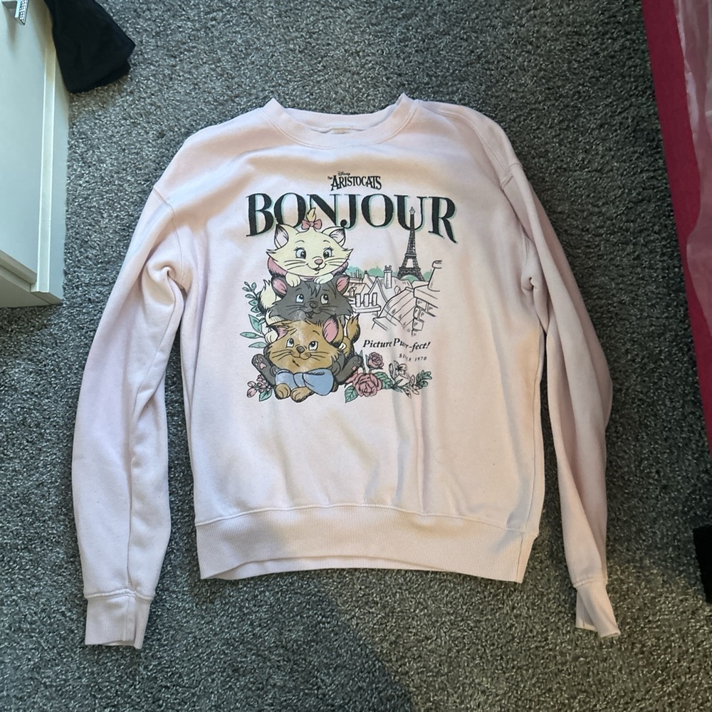 Disney Pink Aristocats Crew Neck Sweater